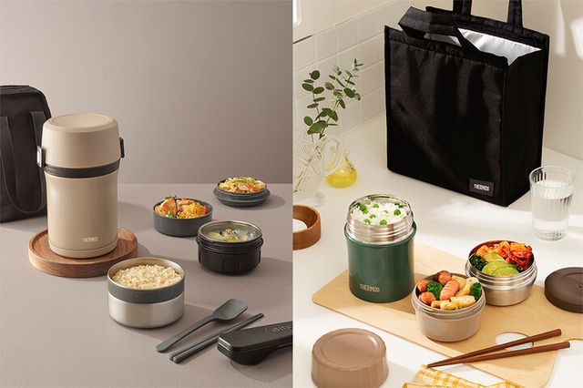 써모스 ‘일체형 대용량 보온도시락’과 ‘플+스 반반 보온도시락(1140ml)’ 연출 이미지. [사진=써모스코리아]