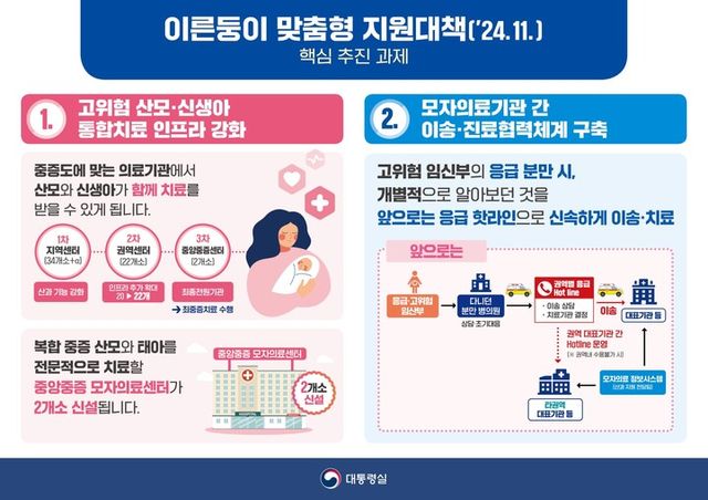 이른둥이 맞춤형 지원 대책. [사진=대통령실]&nbsp;