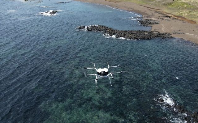 두산모빌리티이노베이션 수소드론 DS30W 비행 장면. [사진=두산]