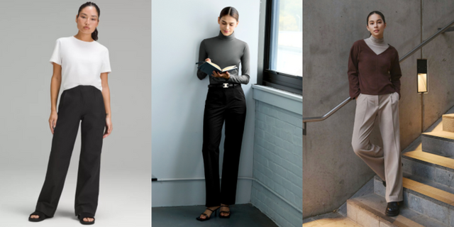 (왼쪽부터) 룰루레몬 트라우저, 젝시믹스 슬랙스, 안다르 슬랙스. [사진=각 사]