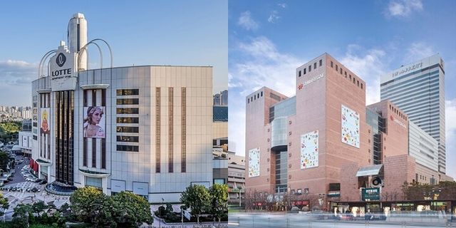 롯데백화점 잠실점 본관(왼쪽)과 신세계백화점 강남점. [사진=각 사]