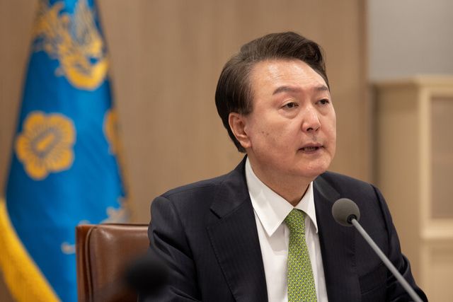 윤석열 대통령이 지난 8일 도시주택공급점검회의에서 발언하고 있다. [사진=대통령실]