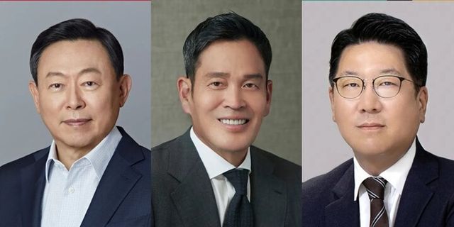 왼쪽부터 신동빈 롯데 회장, 정용진 신세계 회장, 정지선 현대백화점그룹 회장. [사진=각사]