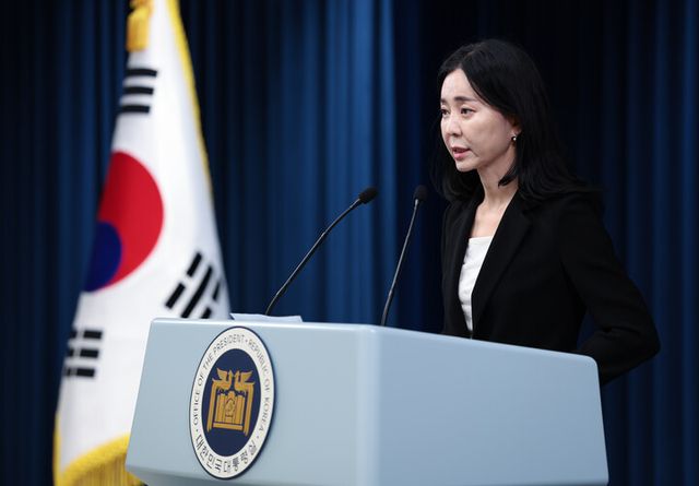정혜전 대통령실 대변인이 23일 서울 용산 대통령실 청사에서 현안 브리핑을 하고 있다. [사진=연합뉴스]