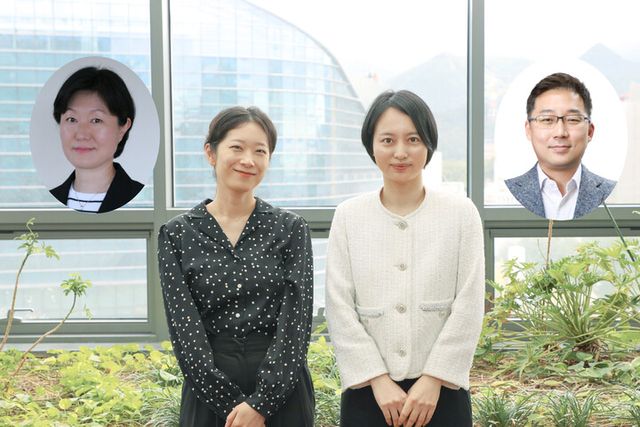 (왼쪽부터) KBSI 김진영 박사, DGIST 정혜지 박사후연수연구원, 엄지원·고재원 교수. [사진=
