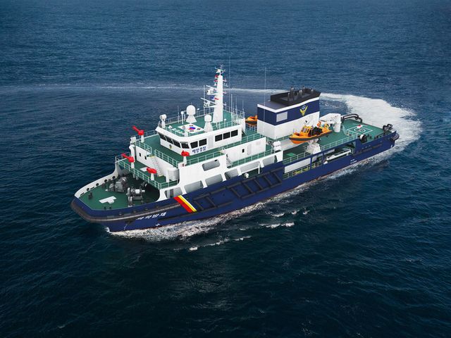 해경1900톤급 다목적 화학방제함 조감도. [사진=HJ중공업]