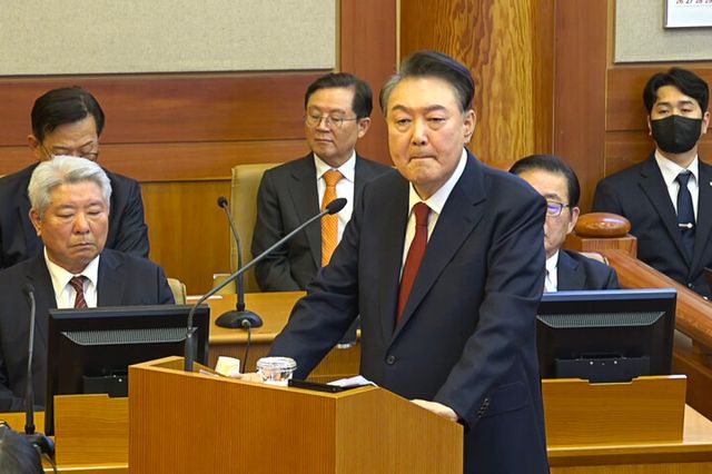 윤석열 대통령이 25일 서울 종로구 헌법재판소에서 열린 윤 대통령 탄핵심판 11차 변론에서 최종 의견 진술을 하고 있다. [사진=헌법재판소]