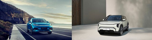 (왼쪽부터)아토3, EV3. [사진=BYD·기아]