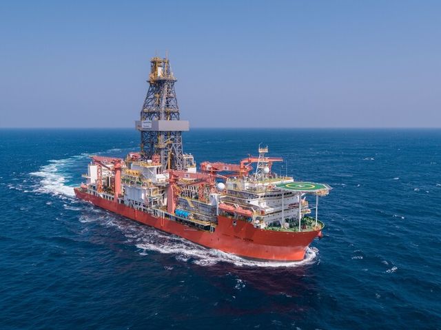 한화드릴링 드릴십 ‘타이달 액션’호의 시운전 모습. [사진=한화오션]