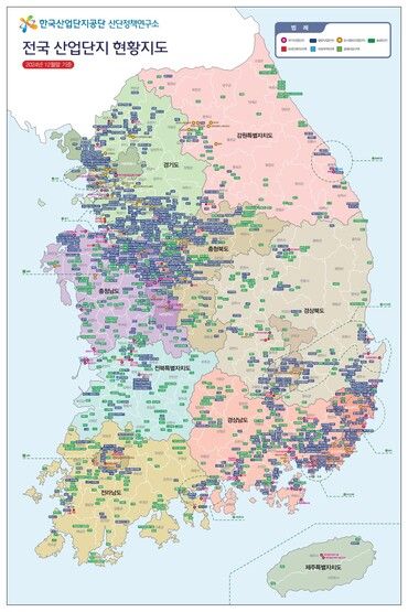 2025 전국 산업단지 현황지도. [사진=한국산업단지공단]