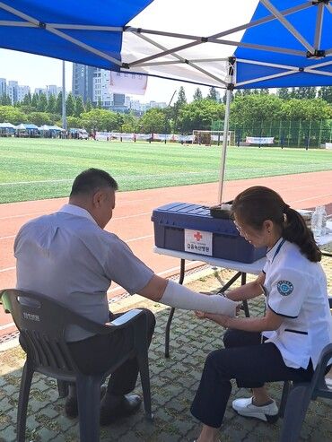 갑을녹산병원 제3회 강서구 장애인 체육 대축전 의료 지원. [사진=KBI그룹]
