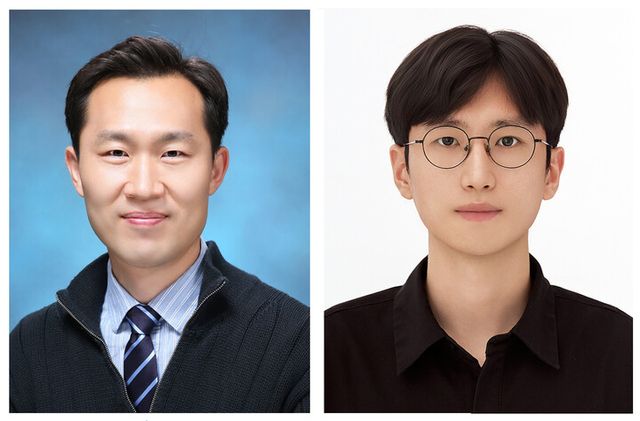 (왼쪽부터) 서준혁 화학과 교수, 이원중 석박통합과정 학생