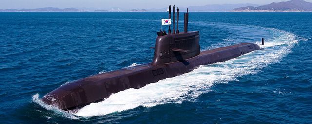 항해 중인 장보고-III 잠수함. [사진=한화오션]