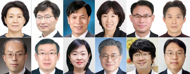 이재명 대통령은 13일 차관급 추가 인선을 단행했다고 강유정 대통령실 대변인이 밝혔다.(윗줄 왼쪽부터) 최은옥 교육부 차관, 구혁채 과학기술정보통신부 1차관, 박인규 과학기술정보통신부 과학기술혁신본부장, 강윤진 국가보훈부 차관, 강희업 국토교통부 2차관, 노용석 중소벤처기업부 차관.(아래 줄 왼쪽부터) 조원철 법제처장, 이명구 관세청장, 홍소영 병무청장, 허민 국가유산청장, 임승관 질병관리청장, 강주엽 행복중심복합도시건설청장. [사진=연합뉴스 자료사진·대통령실]