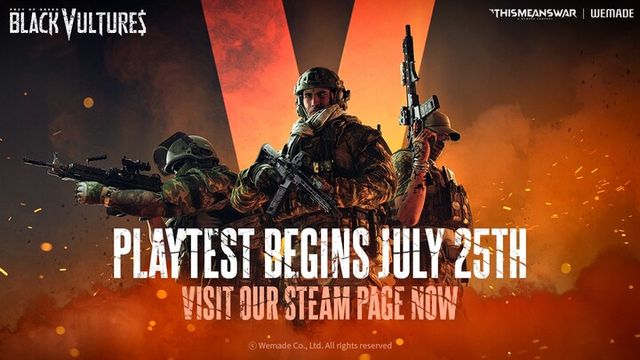 위메이드의 첫 번째 FPS 게임 블랙 벌처스: 프레이 오브 그가 스팀 글로벌 플레이 테스트 일정을 공개하고 참가자 모집을 시작했습니다.