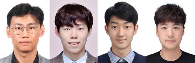 (왼쪽부터) 이주혁 DGIST 에너지공학과 교수, 이철재 석박사통합과정생, 양준영 석사과정생, 승완철 삼성전자 생산기술연구소 박사. [사진=