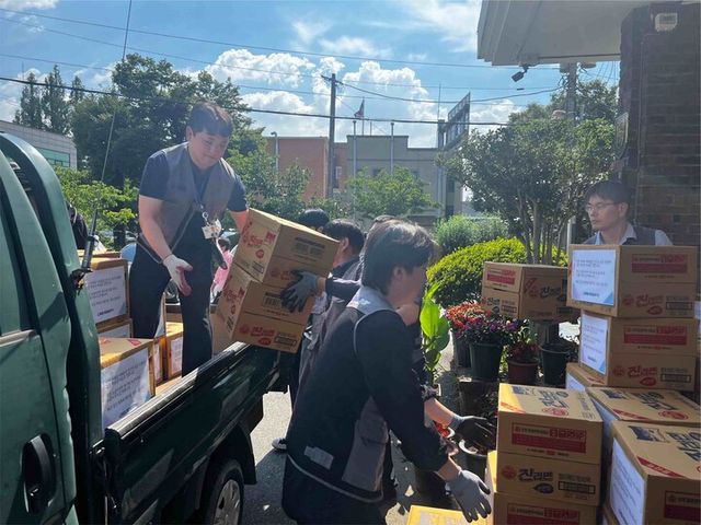 CMB 수해지역 구호품 지원 현장. [사진=CMB]