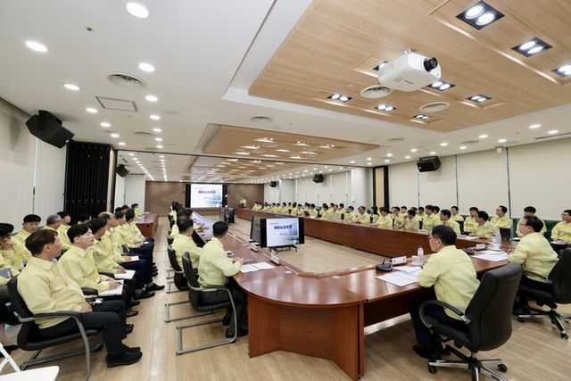 을지연습 최초상황보고 모습.[사진=한전KDN]