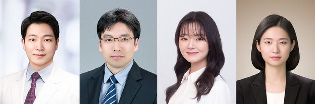이상연 서울대병원 소아이비인후과 교수, 배상수 서울의대 생화학교실 교수, 정소향 뇌과학 협동과정 학생, 구한솔 종양생물학 협동과정 학생. [사진=서울대학교병원]