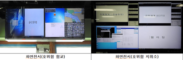인천급 호위함에 적용된 함교 및 지휘소용 영상전시기. [사진=방위사업청]