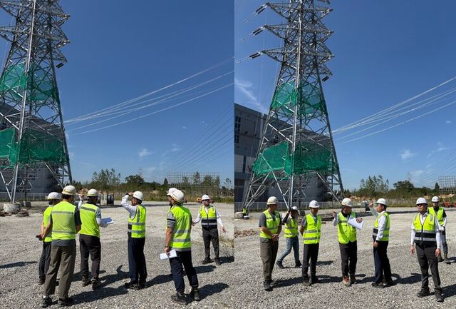 OPGW 현장 작업 모습과 안전 사항에 대해 논의하고 안전강화를 지시하는 박상형 한전KDN 사장.[사진=한전KDN]