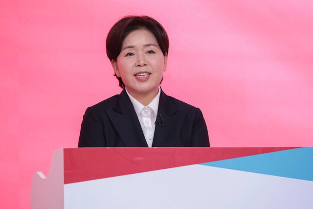 지난 9월 18일 서울 강서구 ASSA 아트홀에서 열린 국민의힘 8·22 전당대회 출마 최고위원·청년최고위원 후보 토론회에서 최고위원에 출마한 양향자 후보가 발언하고 있다. [사진=국민의힘]