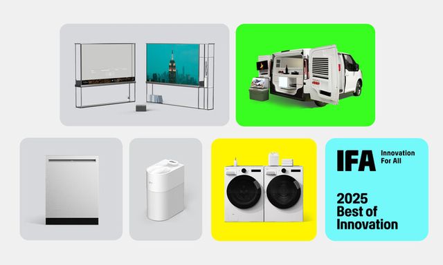&nbsp;LG전자가 지난 5일(현지시간) 독일 베를린에서 열린 IFA 2025 이노베이션 어워드에서 최고상을 비롯해 총 17개 상을 받았다. [사진=LG전자]
