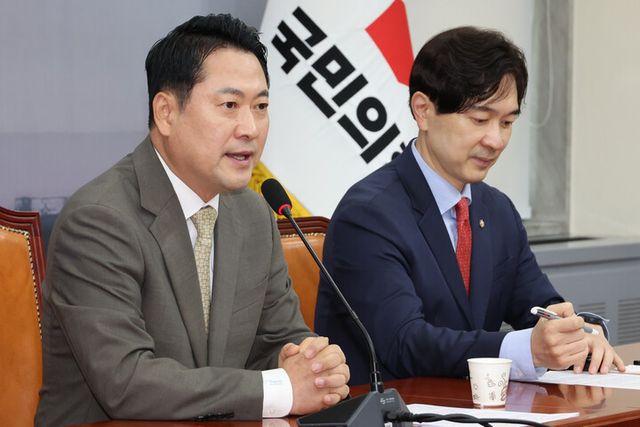 장동혁 국민의힘 대표가 9일 서울 여의도 국회에서 더불어민주당 정청래 대표의 본회의 교섭단체대표 연설에 대해 비판하고 있다. [사진=연합뉴스]