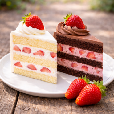 딸기 생크림 케이크와 딸기 초코 케이크. [사진=자생한방병원]