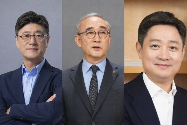 (왼쪽부터) 정재헌 SK텔레콤 CEO, 김영섭 KT 대표, 홍범식 LG유플러스 사장. [사진=연합뉴스]