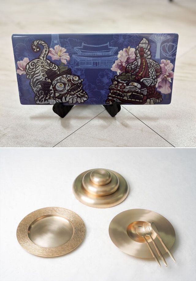 청와대는 2일 한-싱가포르 정상회담을 계기로 이재명 대통령이 로런스 웡 싱가포르 총리 부부를 위해 준비한 선물을 공개했다. [사진=청와대]