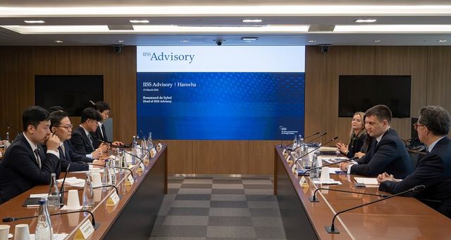 20일 서울 장교동 한화 본사에서 글로벌 안보 전략 테이블 행사가 진행중인 모습. [사진=한화에어로스페이스]