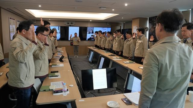 에스알 에너지 비상저감조치 결의대회. [사진=에스알]