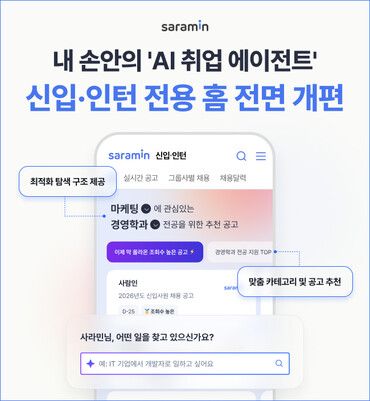  사람인이 신입 구직자들의 정보 불균형 해소와 취업 성공률 제고를 위해 ‘신입·인턴 서비스’를 전면 개편했다. [사진=사람인]