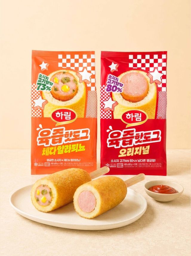 하림 ‘육즙핫도그’ 2종 (오리지널/체다할라피뇨). [사진=하림]
