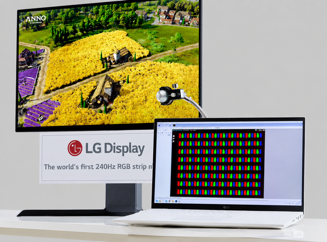 LG디스플레이가 모니터용 ‘240Hz RGB 스트라이프 OLED 패널’ 상용화에 세계 최초로 성공했다. [사진=LG디스플레이]