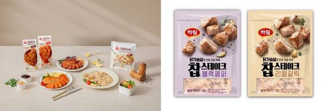 오뚜기 ‘가뿐한끼’, 하림 ‘닭가슴살 찹스테이크’. [사진=각 사]