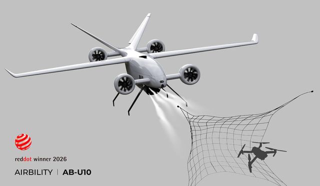 에어빌리티가 10kg급 요격형 대드론(C-UAS) ‘AB-U10’이 ‘2026 레드닷 디자인 어워드’ 디자인 콘셉트 부문에서 본상을 수상했다고 21일 밝혔다. [사진=에어빌리티]