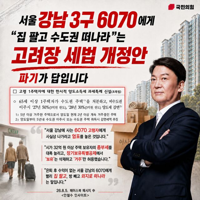안철수 국민의힘 의원이 SNS에 공개한&nbsp; 세법 개정안 관련 이미지. [사진=안철수 의원 페이스북]