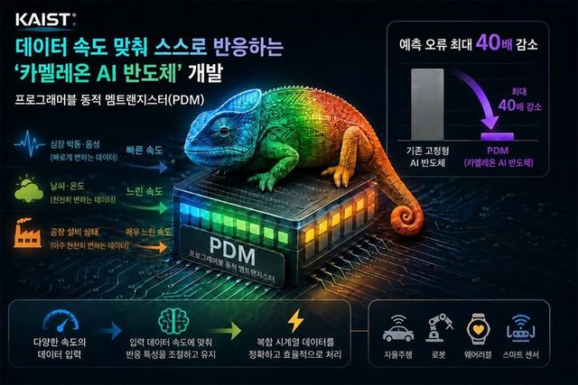 KAIST가 데이터 속도에 맞춰 자율적으로 반응하는 카멜레온 AI 반도체를 개발했다 [사진=KAIST]