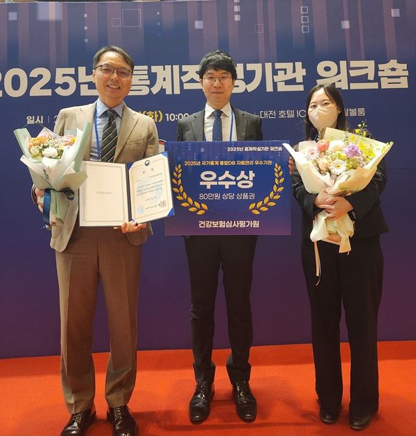 왼쪽으로부터 심사평가원 빅데이터전략부 이상훈 부장, 구정회 팀장, 안예슬 과장