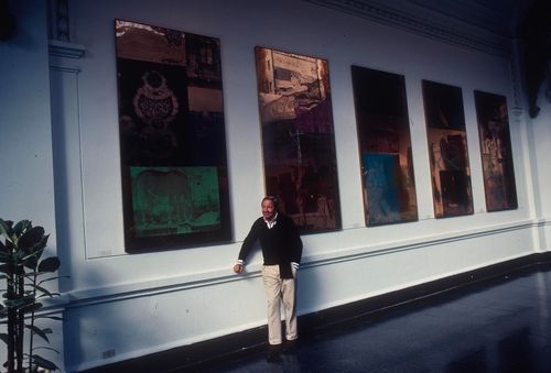 로버트 라우센버그, '라우센버그 해외문화교류전' 산티아고 국립미술관, 1985