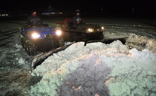 화천산천어축제장 야간 제설