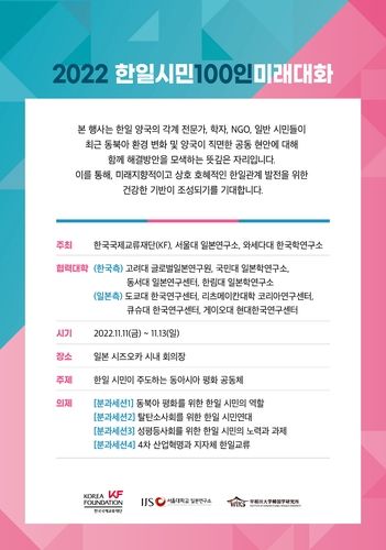 2022 한일 시민 100인 미래 대화 웹 포스터