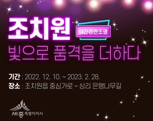 세종시 조치원 야간 경관조명 안내 포스터