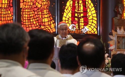 솔뫼성지에서 미사 진행하는 유흥식 추기경