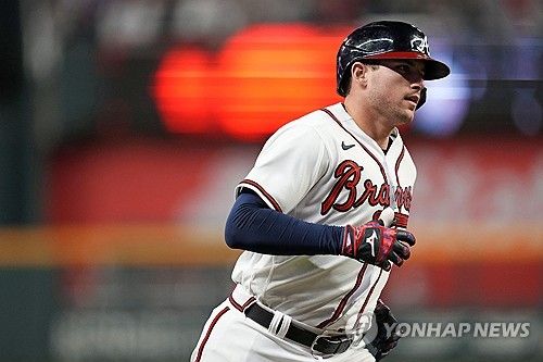 8회 역전 2점 홈런을 친 애틀랜타 오스틴 라일리 