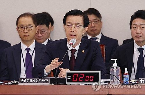 답변하는 방문규 산업통상자원부 장관