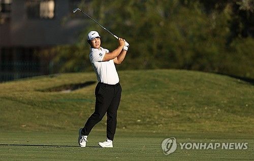 김주형의 1라운드 경기 모습