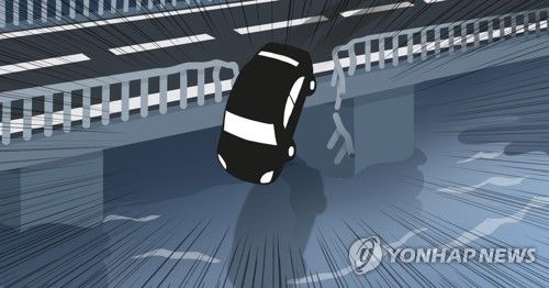 승용차 물 속 추락사고 (PG)